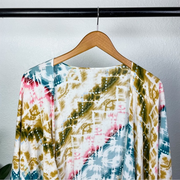 -`♡´- Free! Style Rack Tie Dye Multicolor Aztec Kimono Size S - Picture 5 of 10